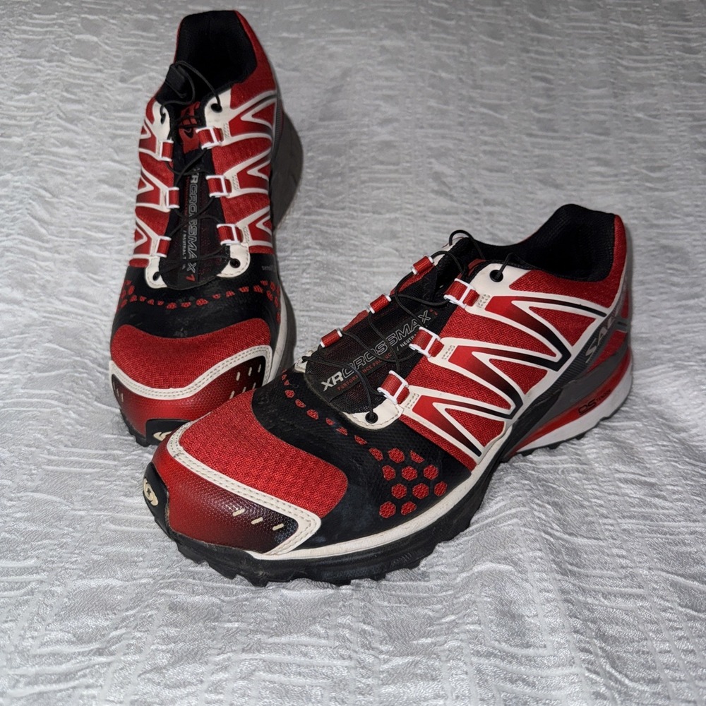Salomon Mens Os Tendon Red Sensiflex Dr Crossmax Trail Sz 11.5 Running Shoes